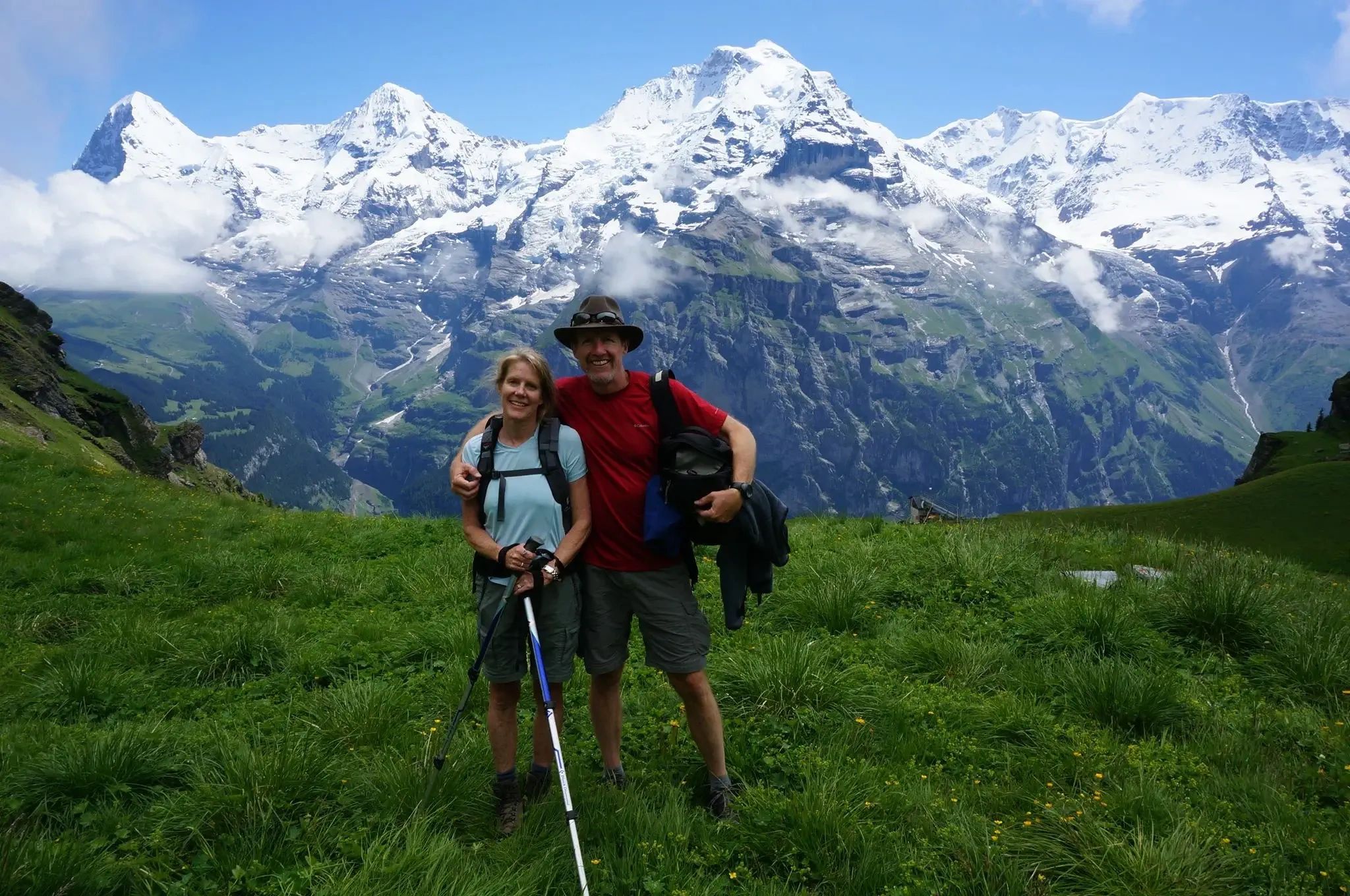 Edwin and his wife Kerry hiking in the Swiss Alps
