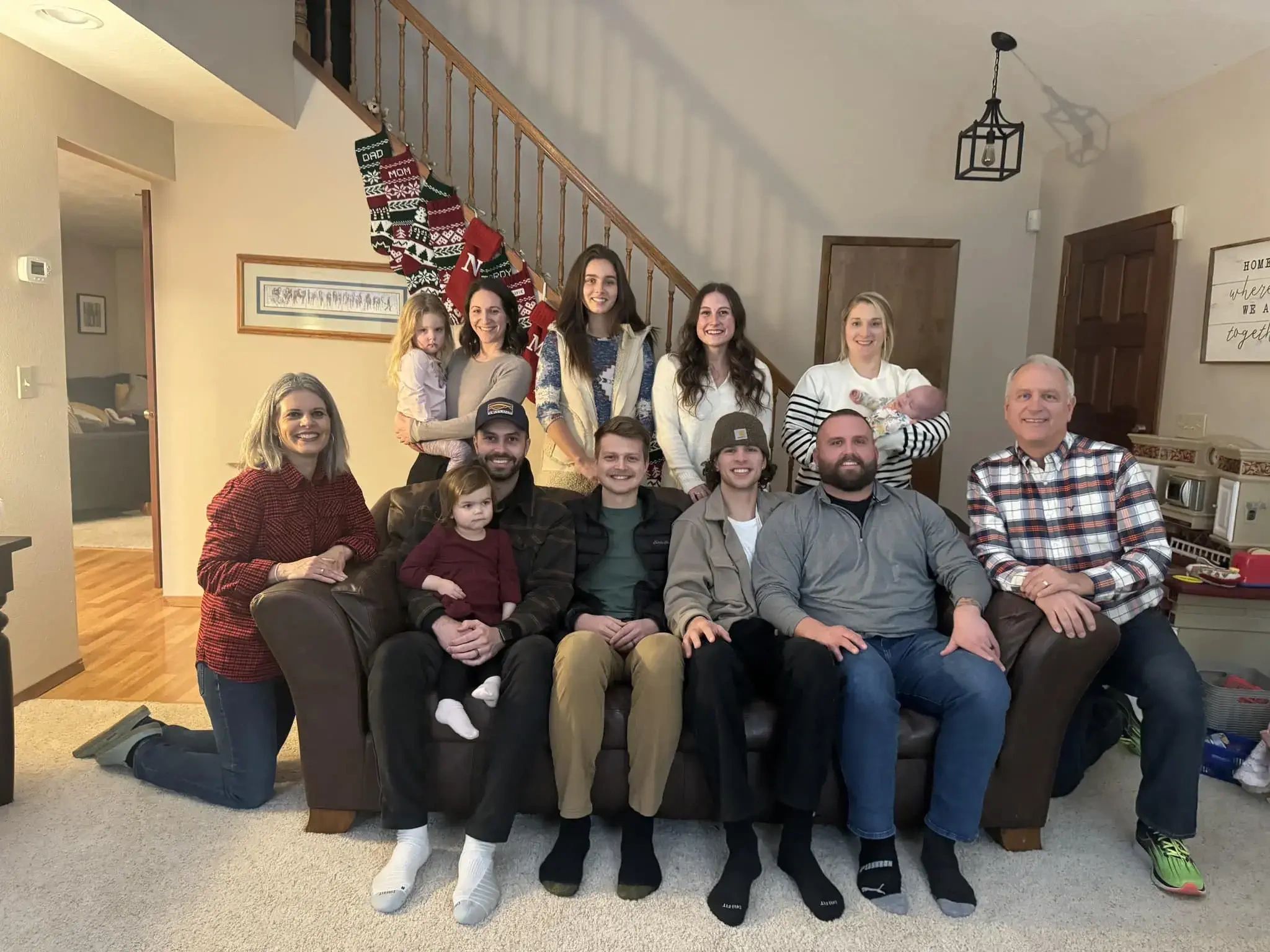 Noah with extended family gathered at home
